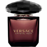 Versace Crystal Noir perfume 90ml bottle with elegant dark purple glass and black gemstone cap